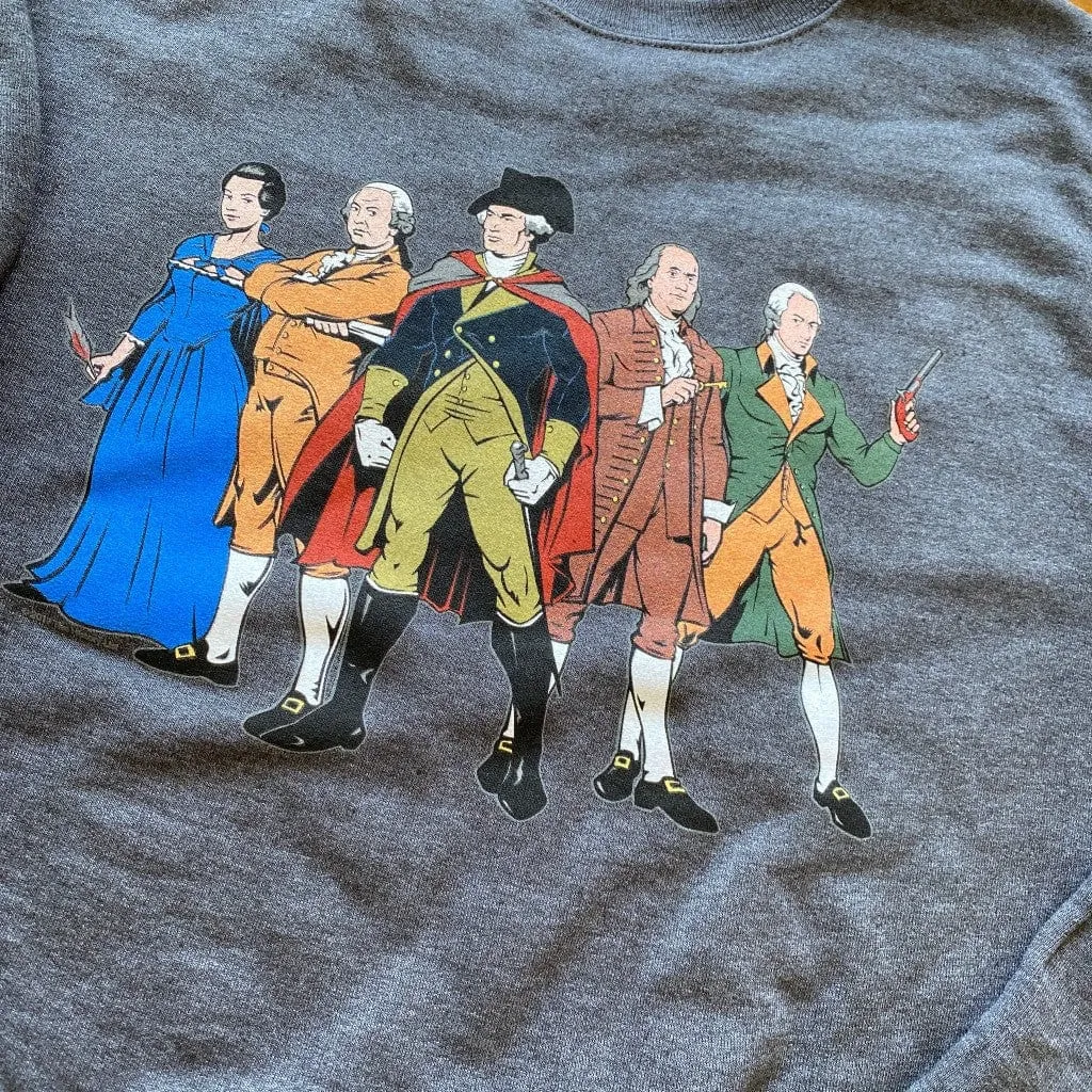 "Revolutionary Superheroes" with George Washington Hooded sweatshirt and Crewneck sweatshirt