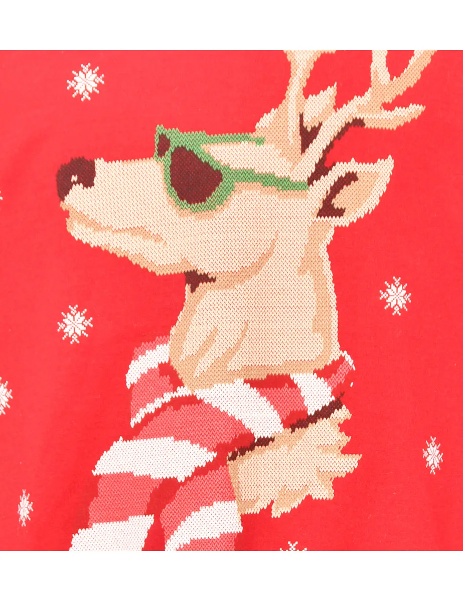 Red Reindeer Sweatshirt - L