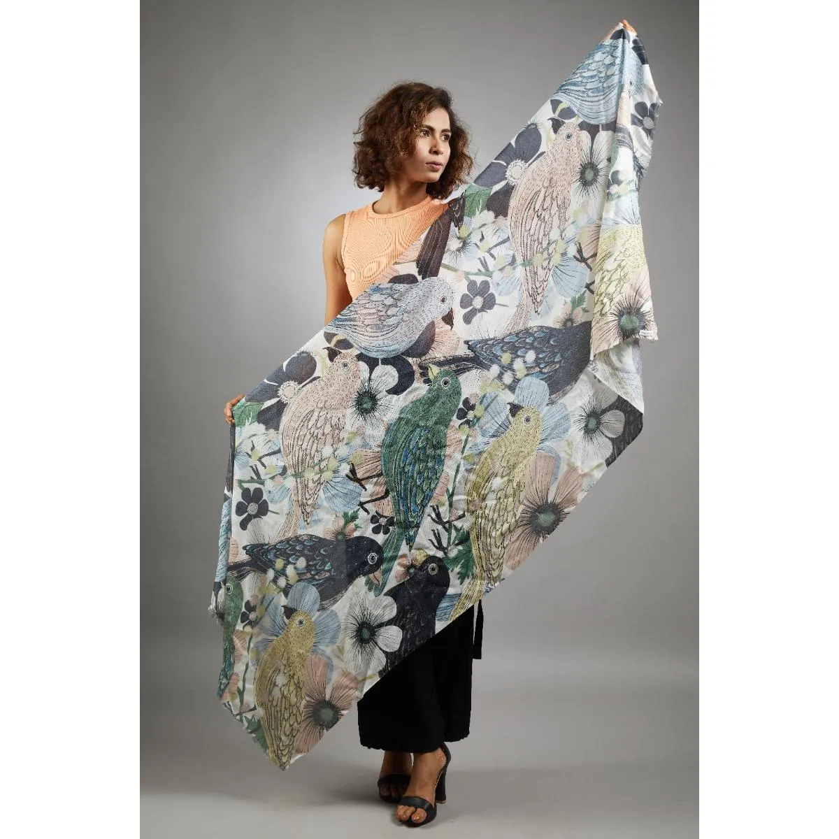 Reva Birds Print Scarf