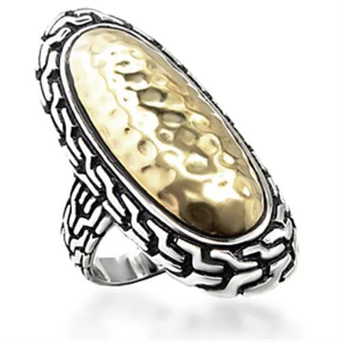 Reverse Two-Tone Brass Ring with No Stone for Women Style 6X085