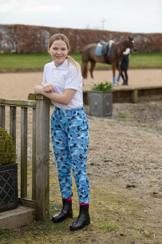 Rhinegold Childs Full Seat Pony Print Riding Tights