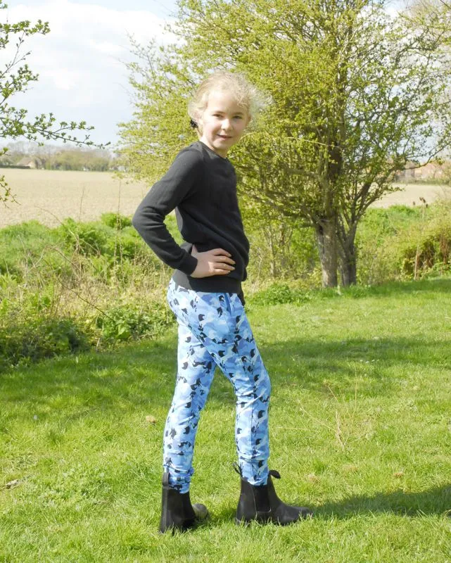 Rhinegold Childs Full Seat Pony Print Riding Tights