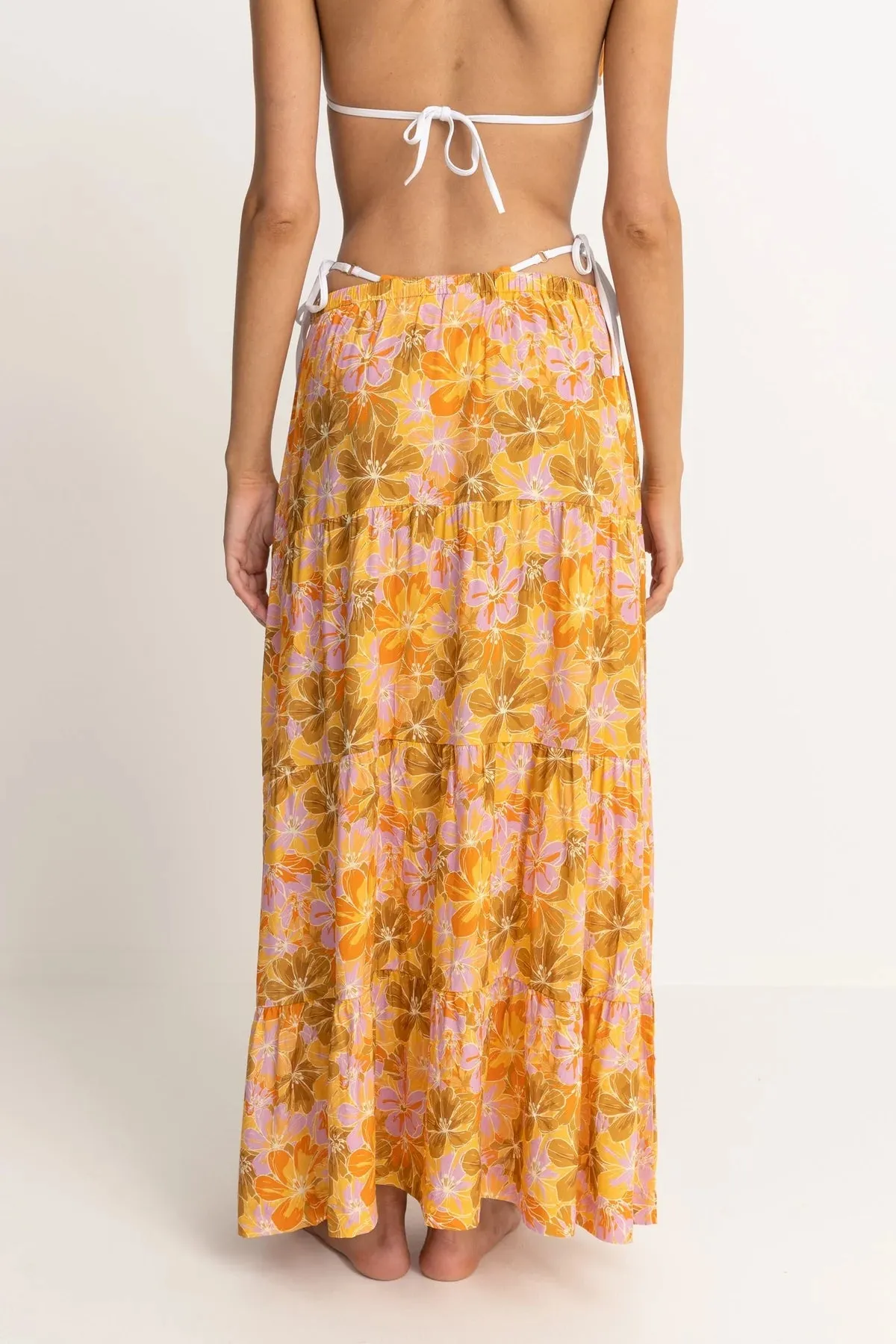 RHYTHM Mahana Floral tiered maxi skirt