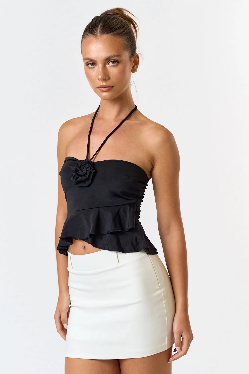 Rosette Halter Crop