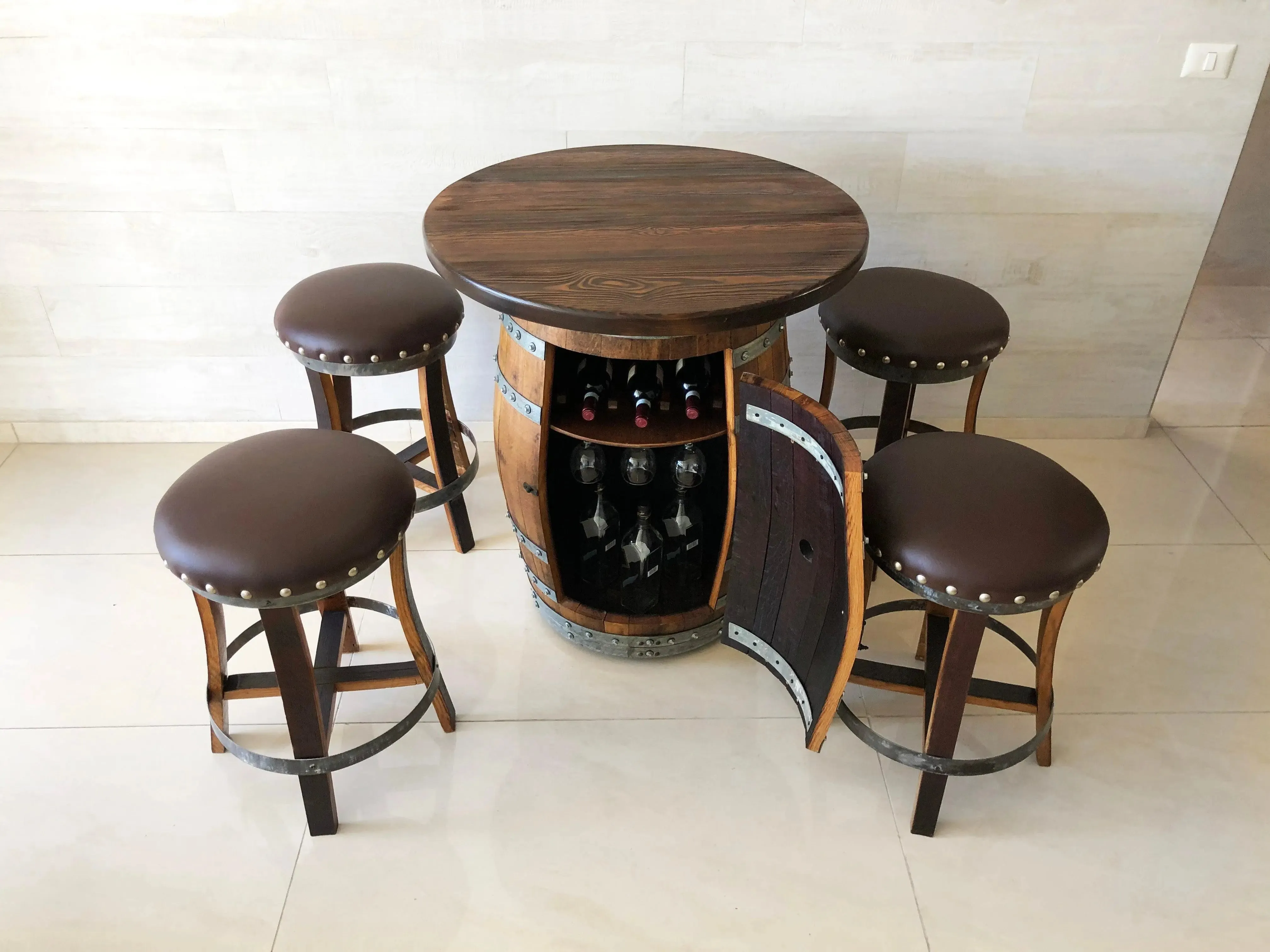 Round Solid Wood Barrel Top (Top Only)