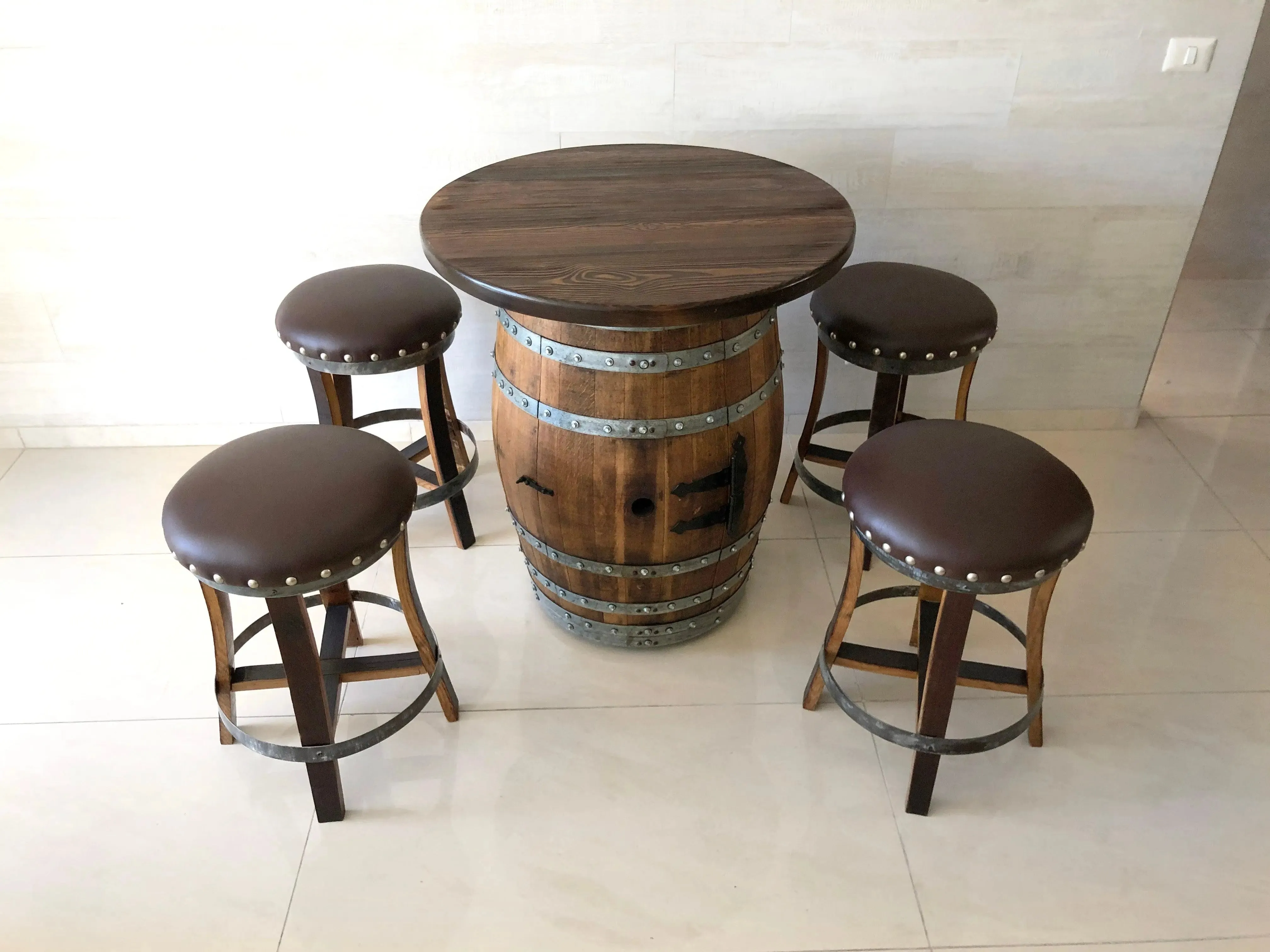 Round Solid Wood Barrel Top (Top Only)