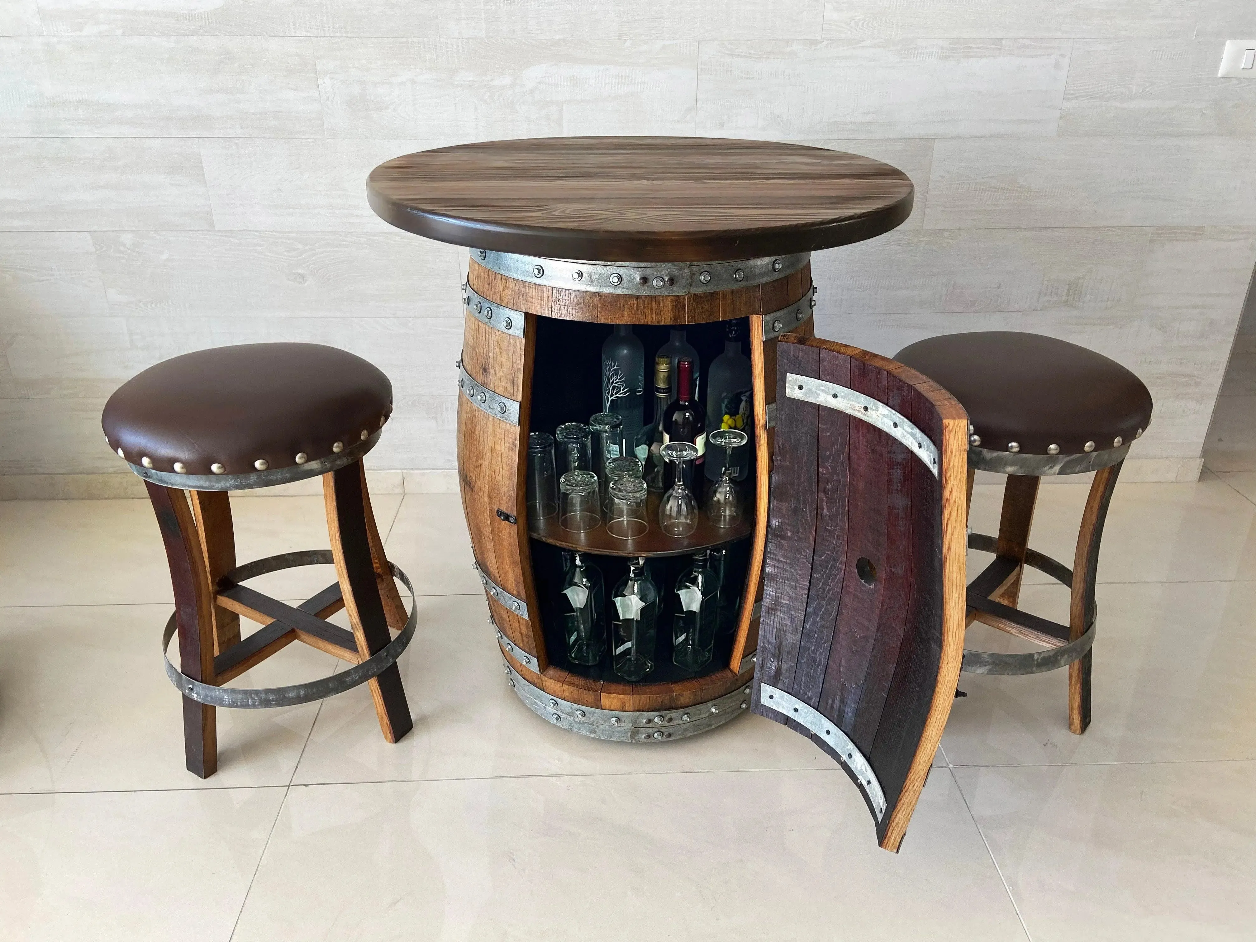 Round Solid Wood Barrel Top (Top Only)