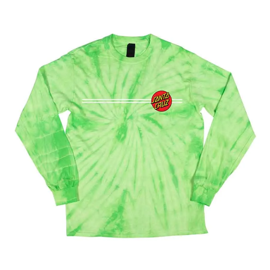 Santa Cruz Classic Dot Long Sleeve Youth T-Shirt - Spider Lime