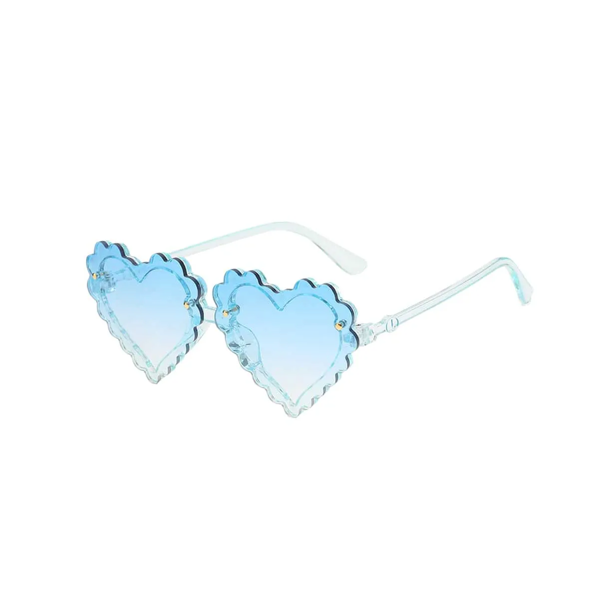 Scalloped Heart Sunglass, Sky