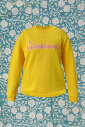 Sisterhood Embroidered Sweatshirt (Yellow)