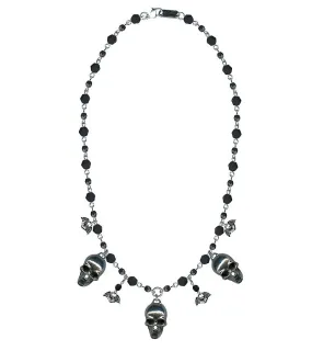 Skull & Bat Charm Necklace by Classic Hardware