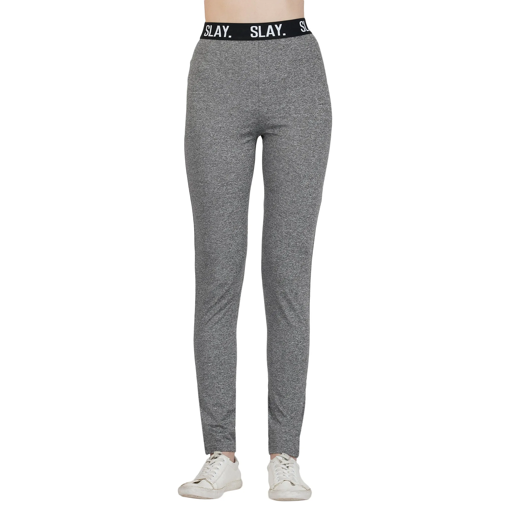 SLAY. Sport Women's Activewear Full Sleeves Crop Top And Pants Co ord Set