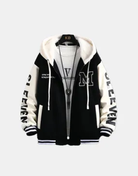 Slick 'M' Thermal Fleece Hooded Varsity Jacket