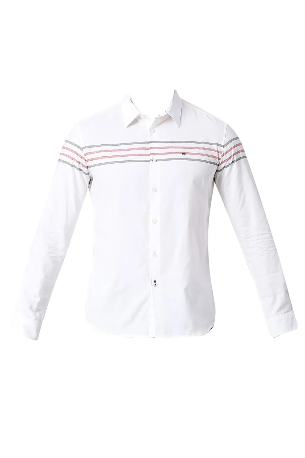 Slim Fit Cotton Oxford Weft Eng Stripe Shirt