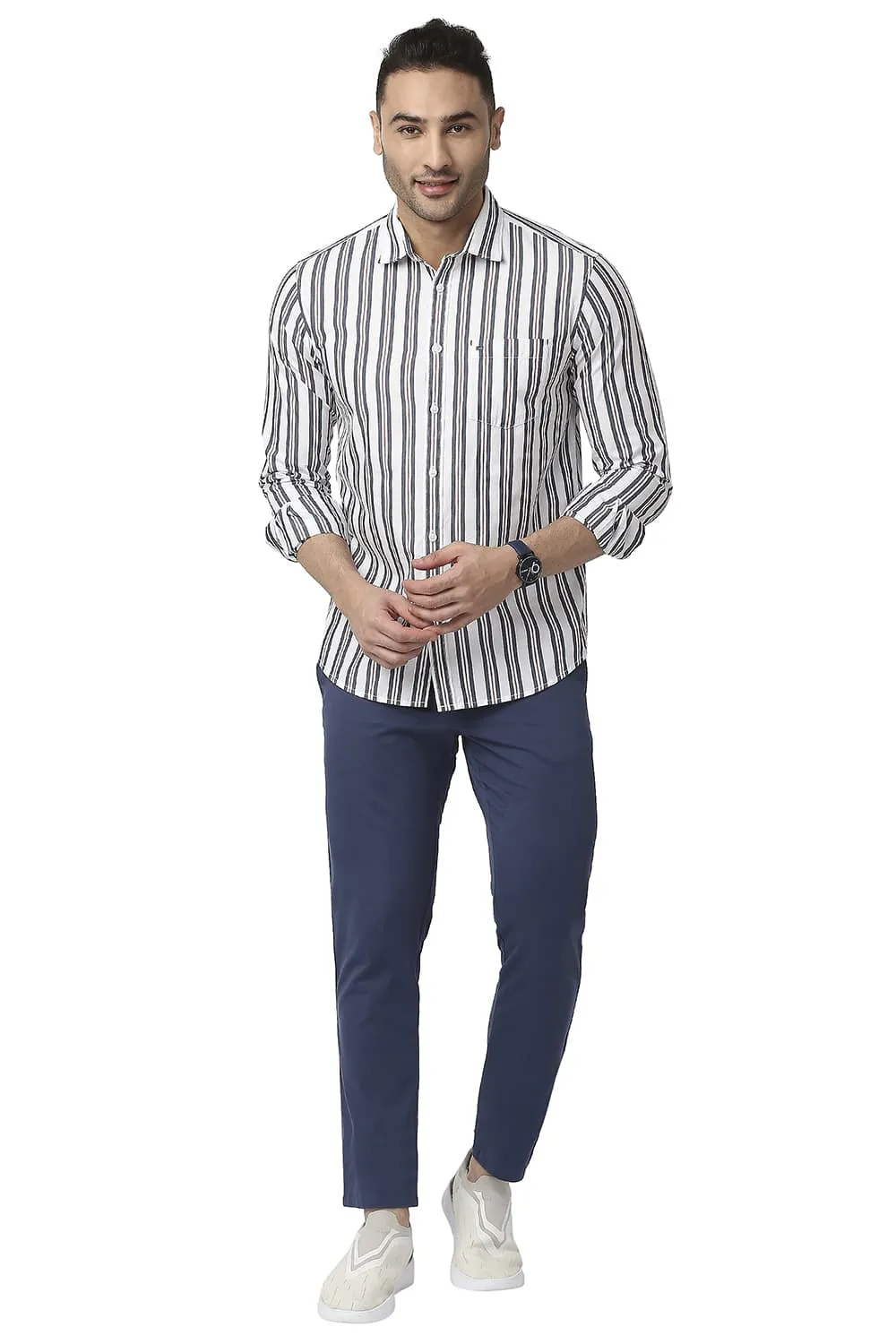 Slim Fit Cotton Stripe Shirt