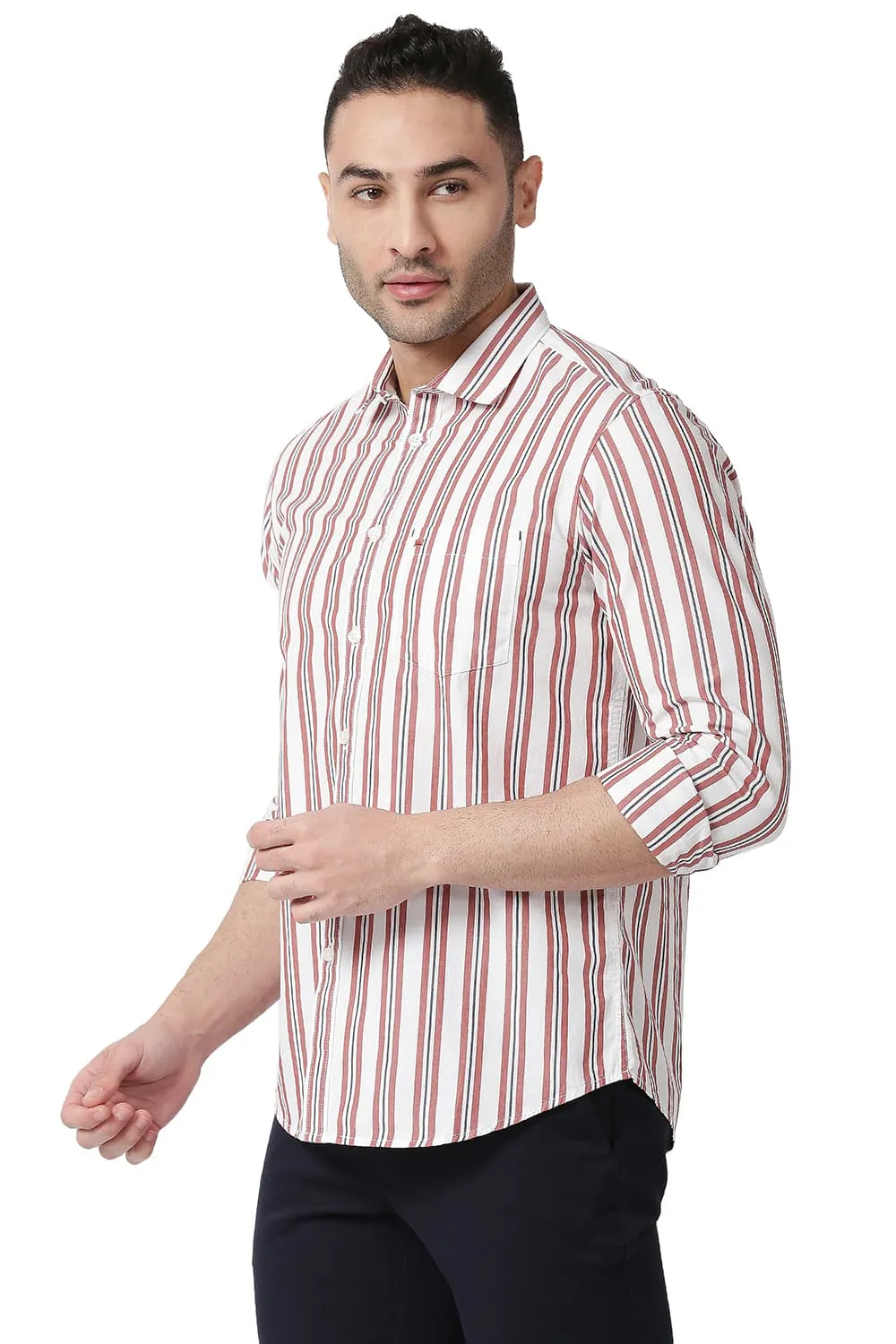 Slim Fit Cotton Stripe Shirt