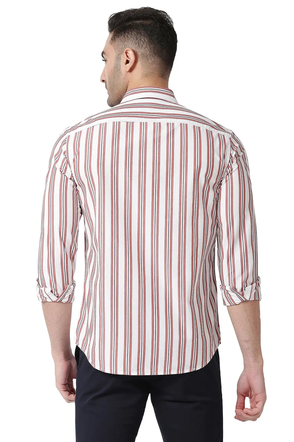 Slim Fit Cotton Stripe Shirt