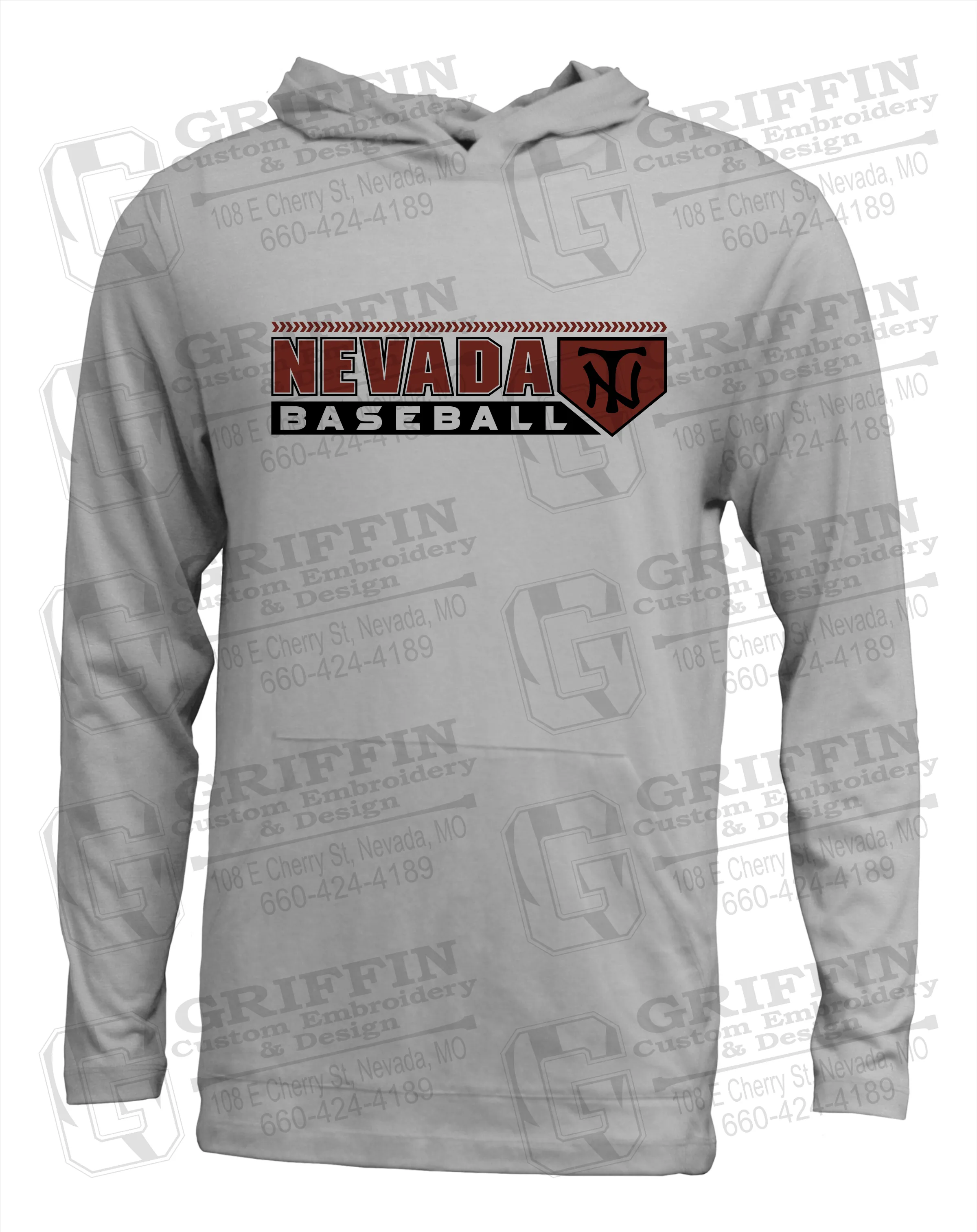 Soft-Tek T-Shirt Hoodie - Baseball - Nevada Tigers 24-Y