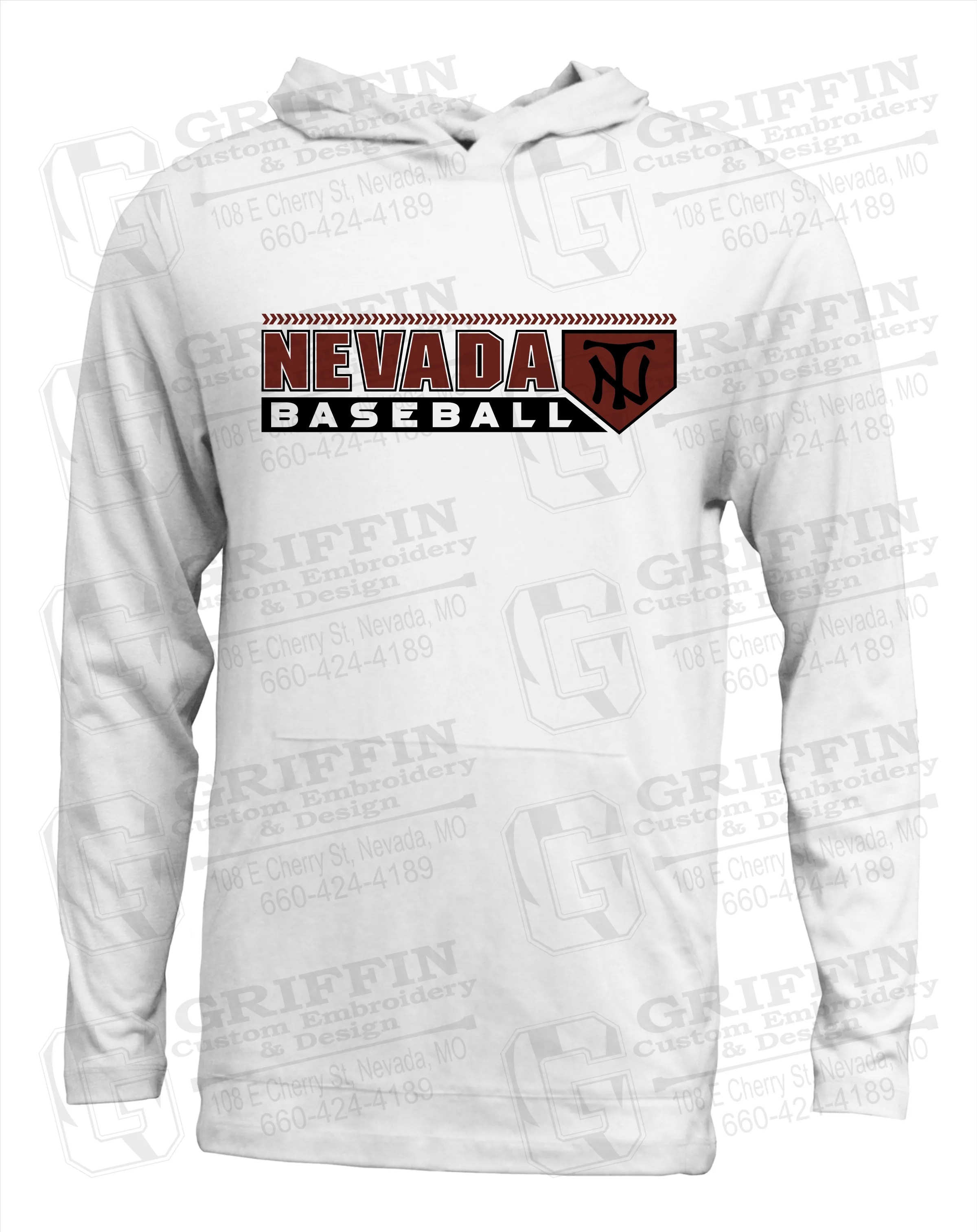 Soft-Tek T-Shirt Hoodie - Baseball - Nevada Tigers 24-Y