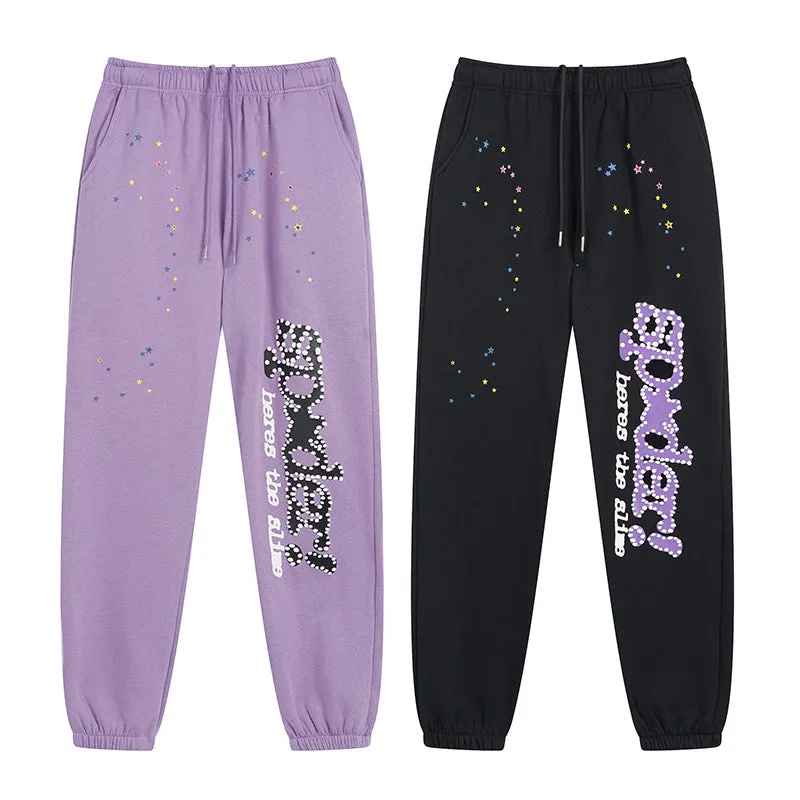 Sp5der Sweatpants Hip Hop Ankle-Tied Fleece