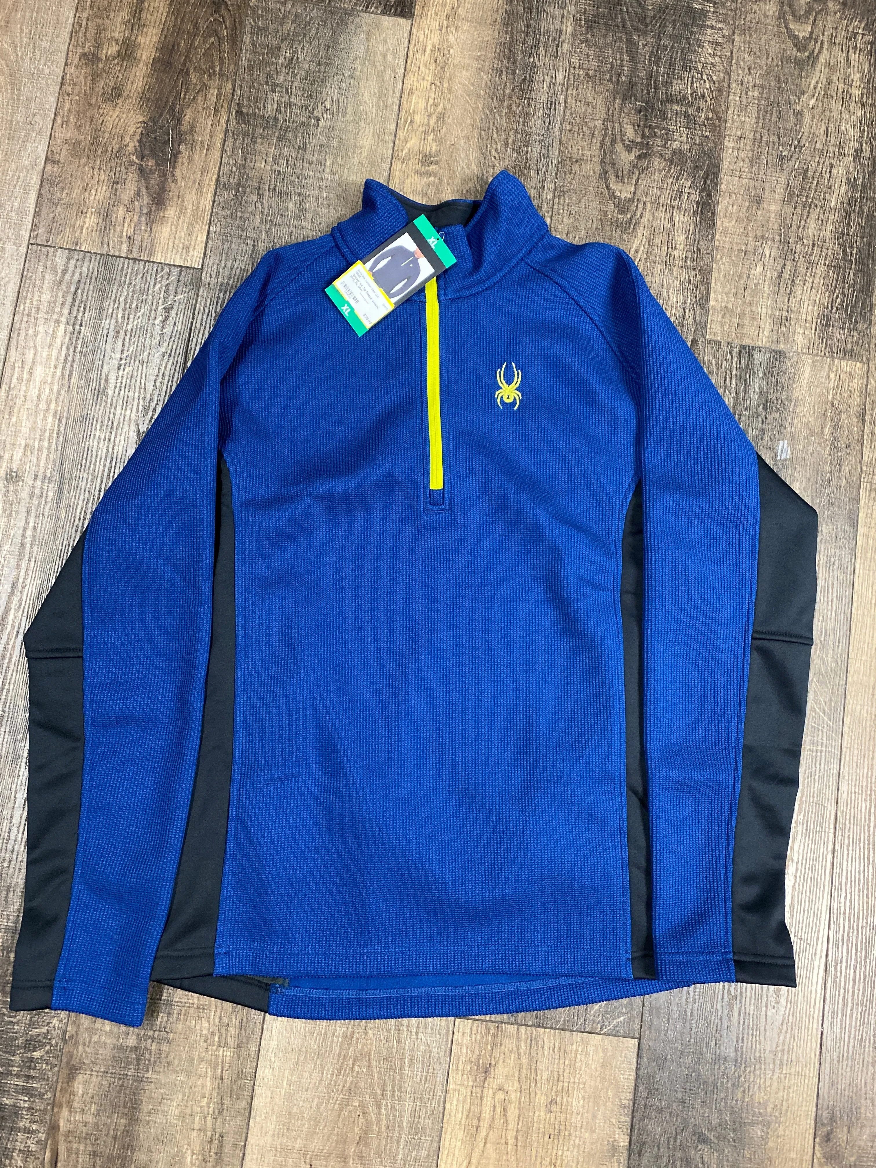 Spyder knit, fleece lined 1/4 zip jacket puller over Rtl $90 