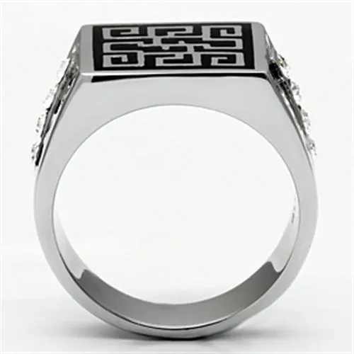 Stainless Steel Ring Top GRD Crystal Clear TK703 for Men Style High