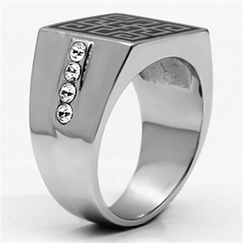 Stainless Steel Ring Top GRD Crystal Clear TK703 for Men Style High