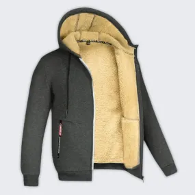 Stylish Men's Fleece-Lined Winter Hooded Jacket for Comfort