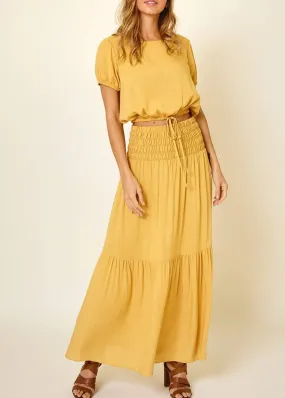 Sunflower Maxi Skirt and Crop Top Set