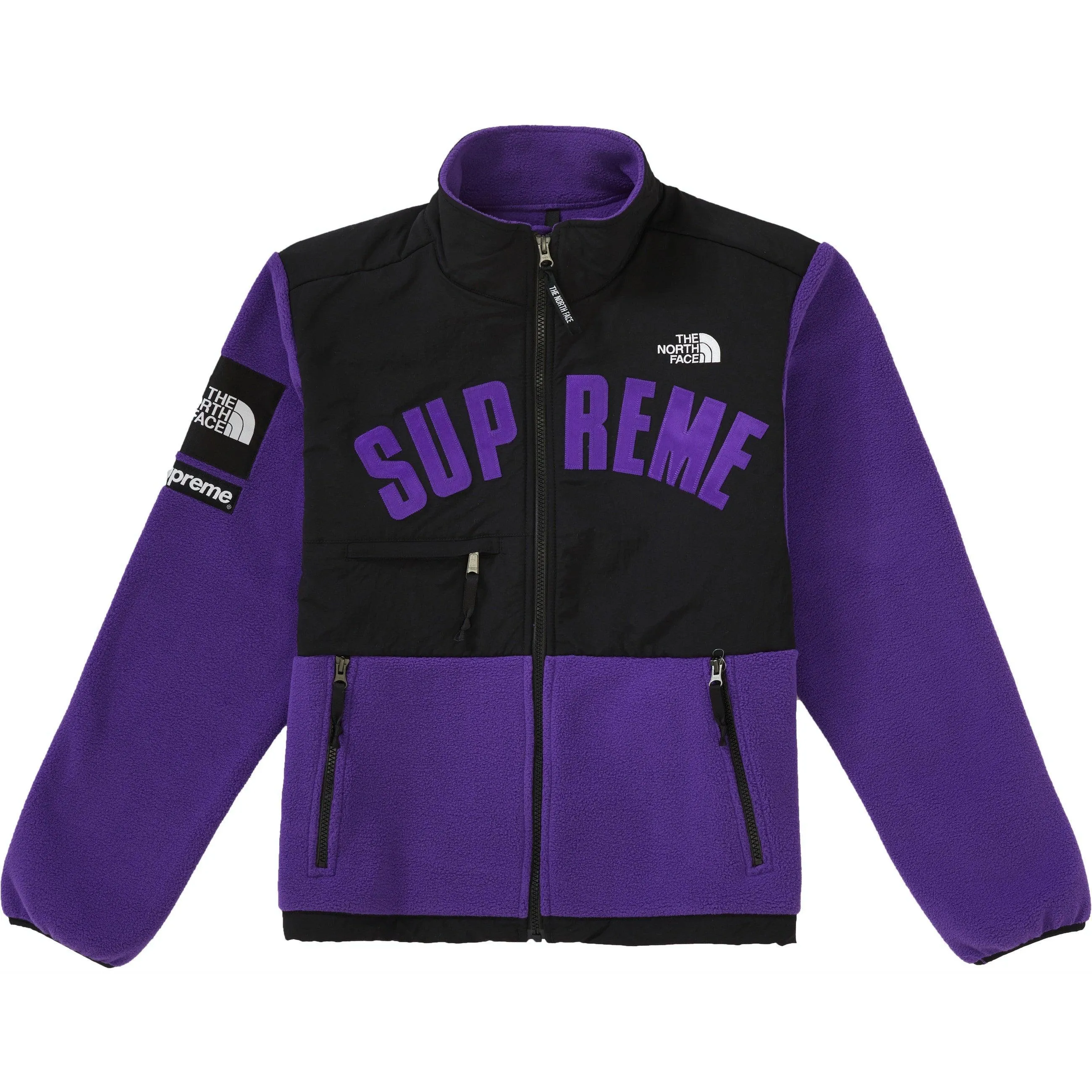 Supreme The North Face Arc Logo Denali Fleece Jacket Purple