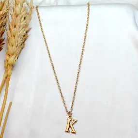 TFC Small Letter K - Gold Plated Pendant Necklace