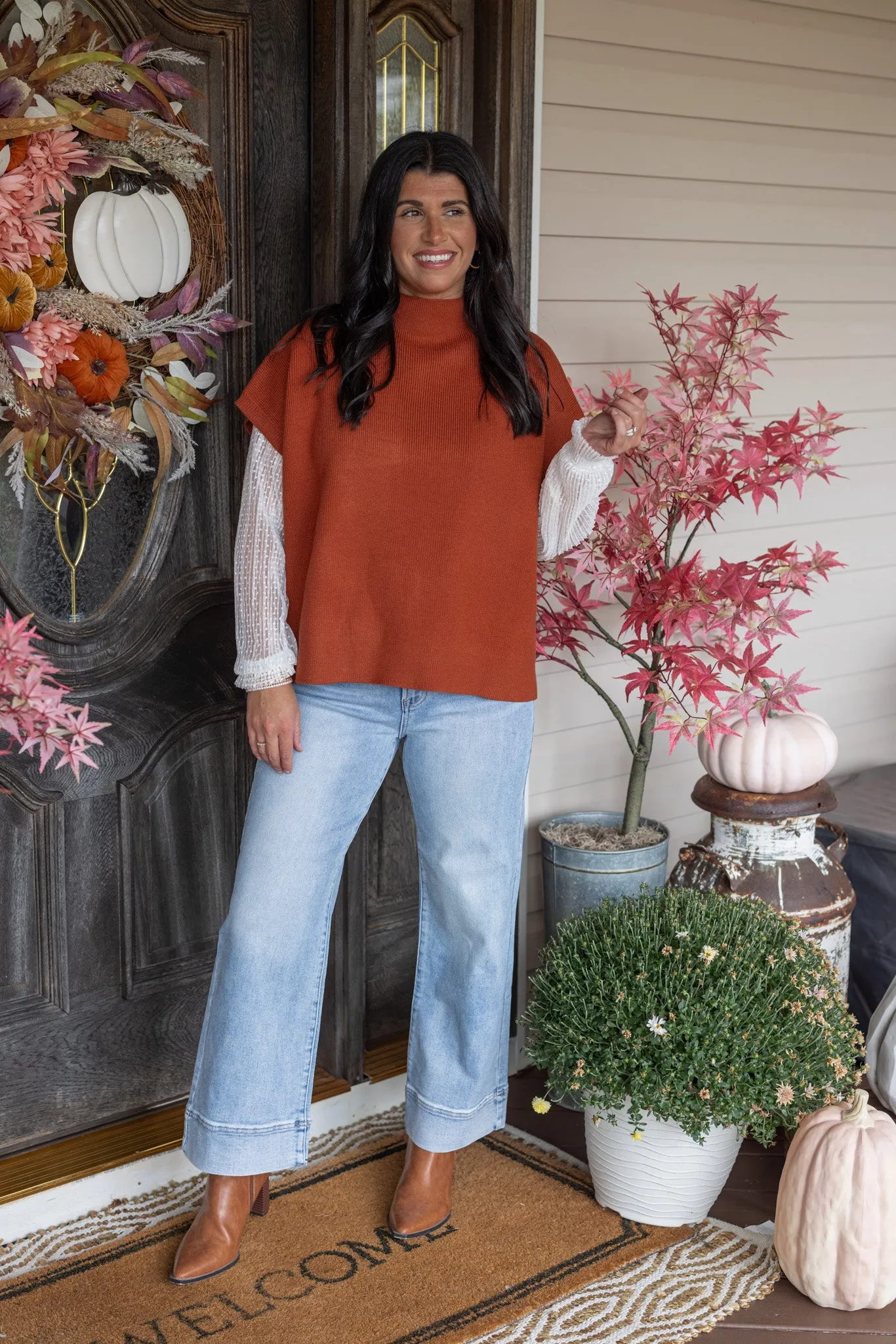 Thankful Season Copper Knit Top