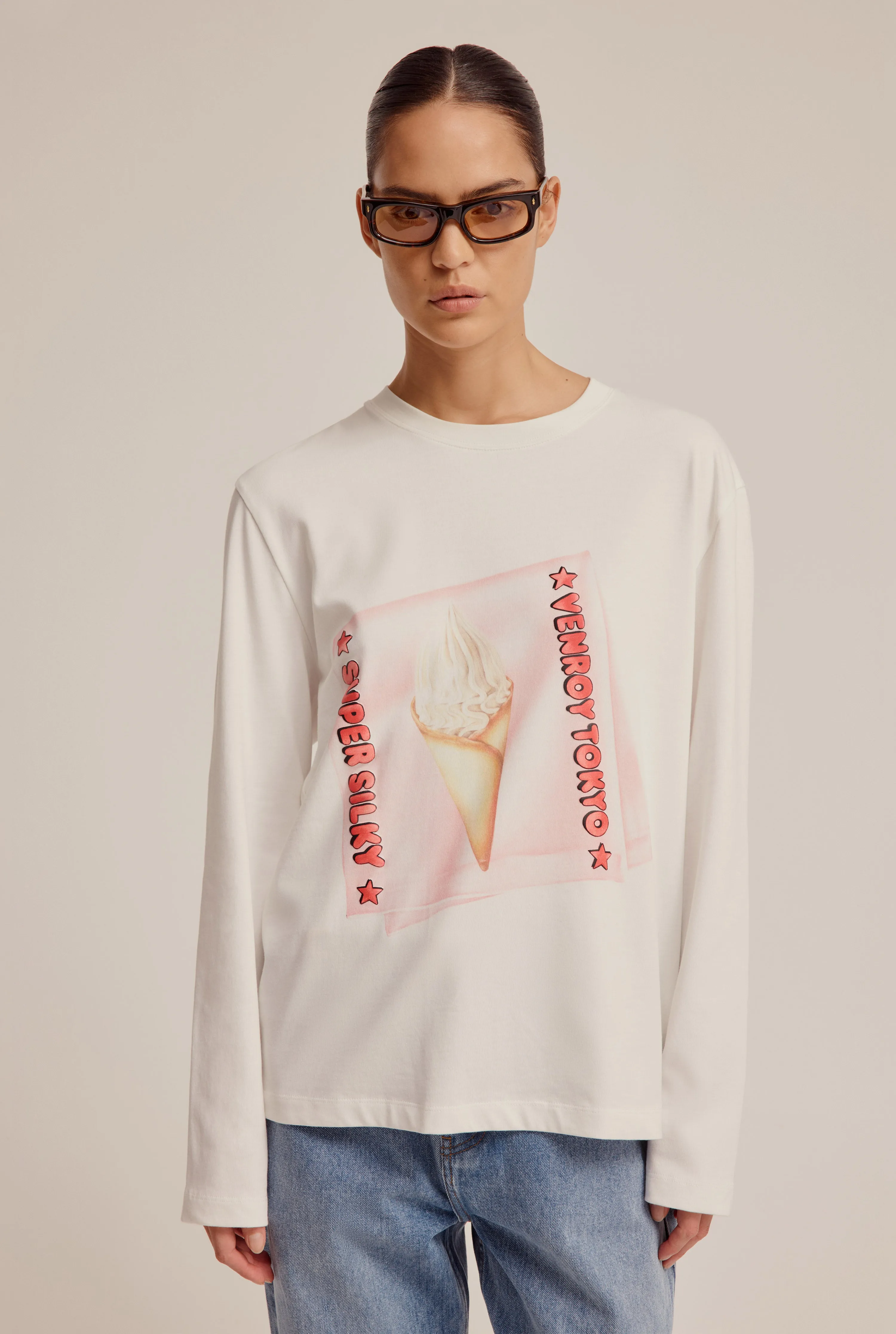 Unisex Tokyo Logo Long Sleeve T-Shirt - Off White