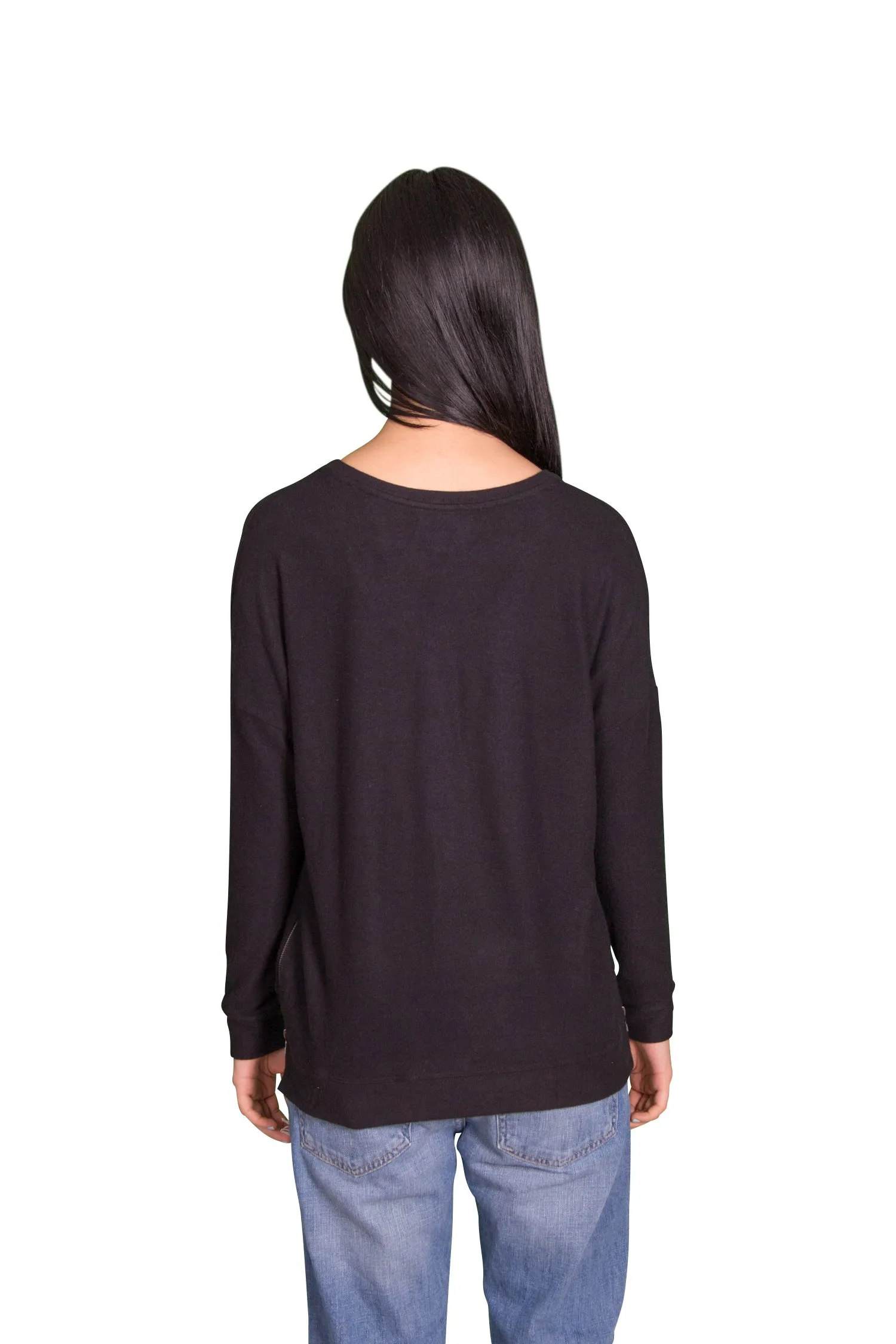 Velvet by Graham & Spencer Stace Cozy Jersey Side Zip Top