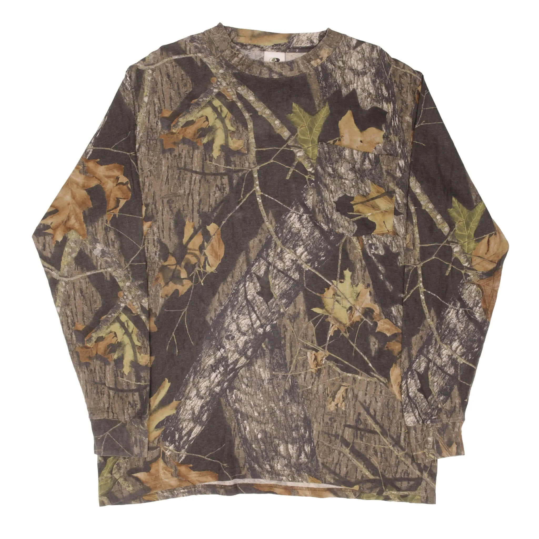 VINTAGE HUNTING MOSSY OAK CAMO LONG SLEEVE POCKET TEE SHIRT SIZE XL