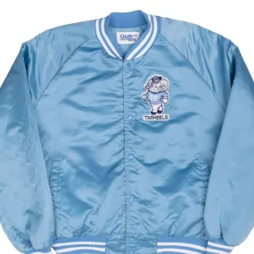 VINTAGE NCAA UNC TAR HEELS CAROLINA SATIN CHALK LINE BOMBER JACKET 1980S XL