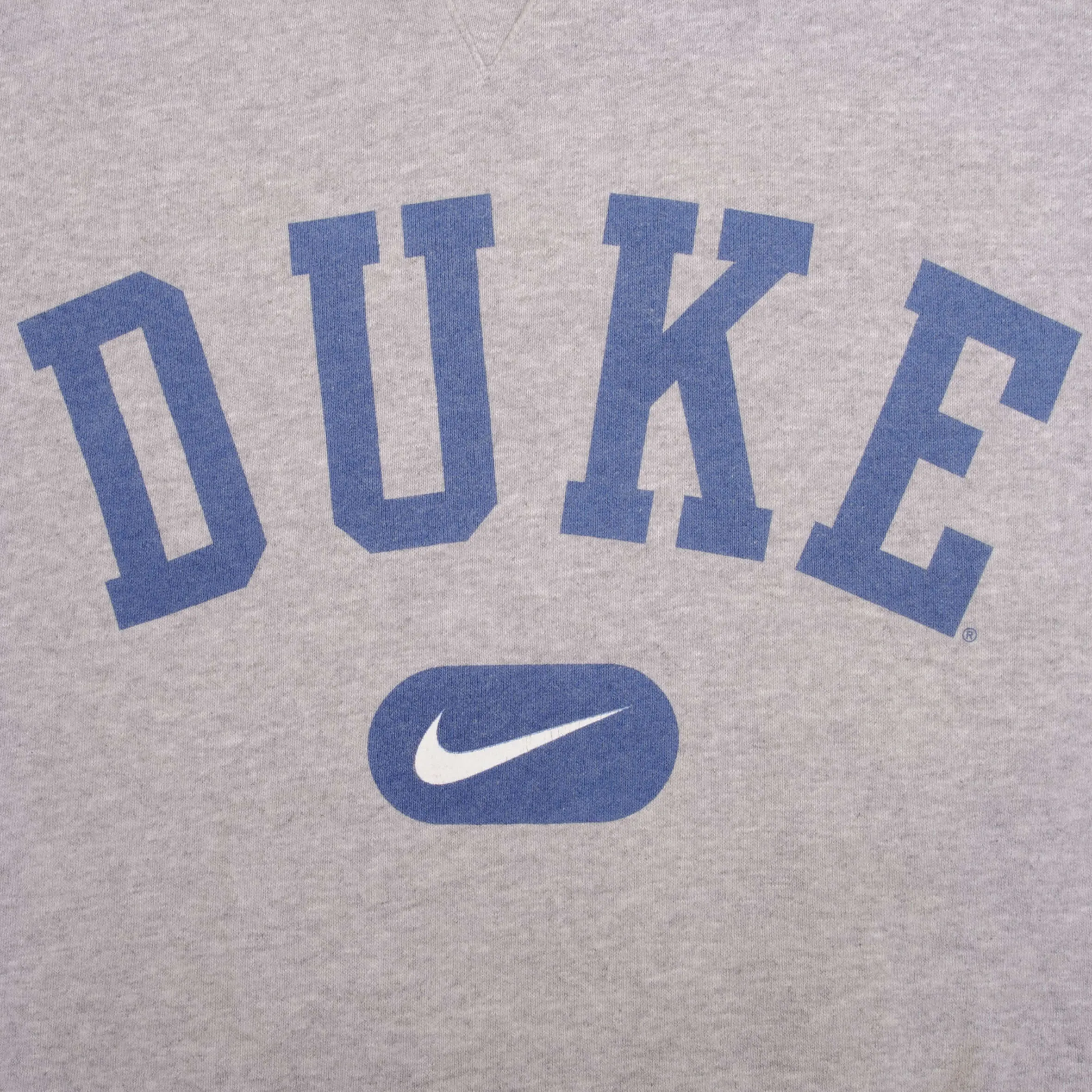 VINTAGE NIKE DUKE UNIVERSITY CENTER SWOOSH GREY SWEATSHIRT 1990S SIZE XL