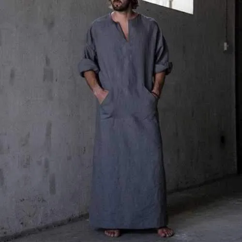 Vintage V-neck Loose Splits Long Shirts