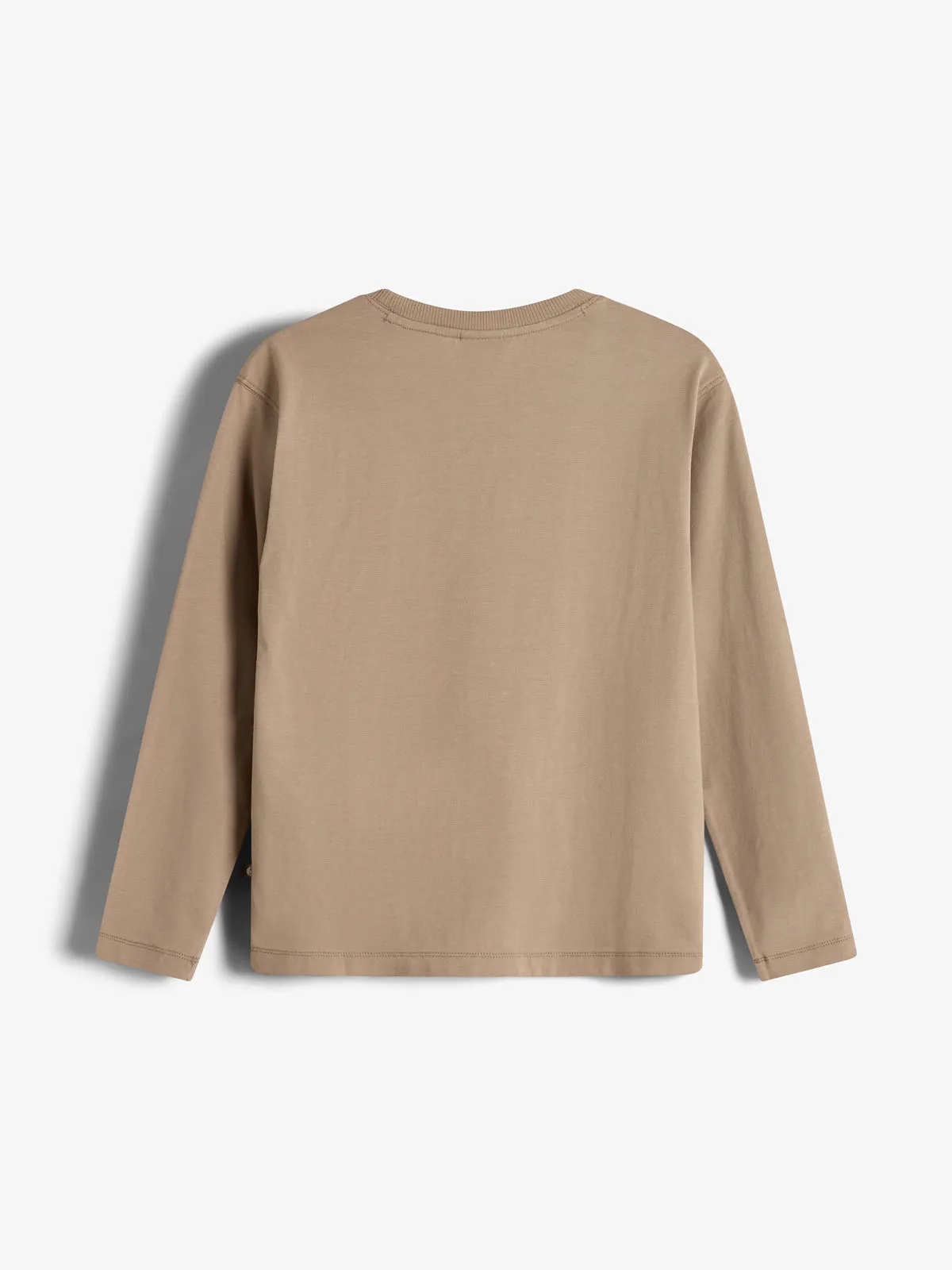 Warp Text Long Sleeve T-shirt - Tween - Dark Beige