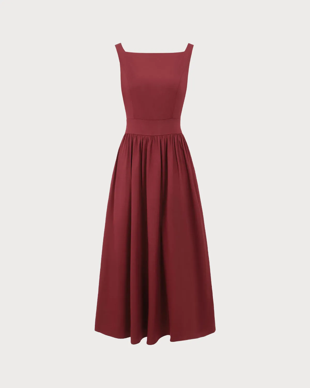 Wine Red Satin Slip Maxi Dress