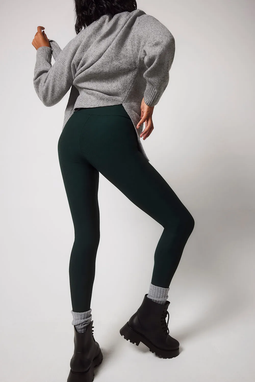 Winter Everyday High Waisted Leggings - Deep Forest