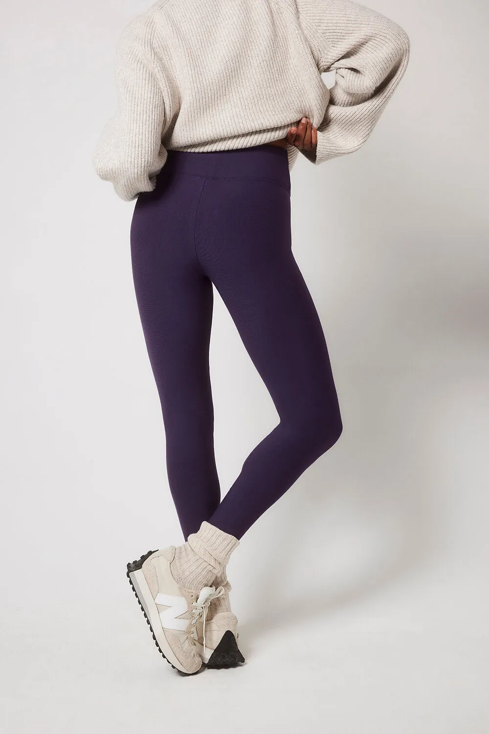 Winter Everyday High Waisted Leggings - Midnight Plum