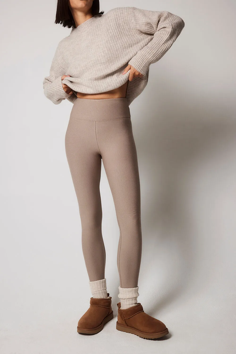 Winter Everyday High Waisted Leggings - Stone