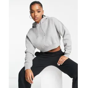 Women Cozy Crop Hoodies for Winter Grey