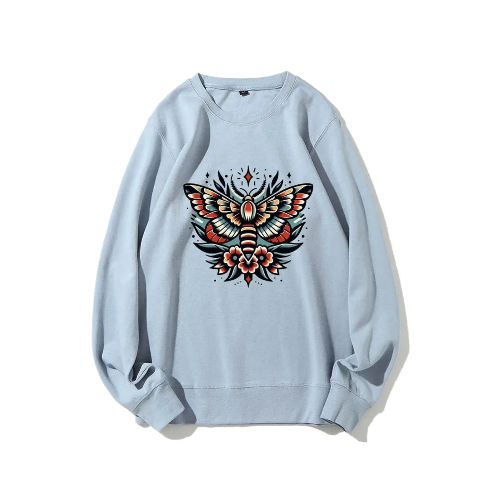 Women Flower Butterfly Graphic Sweatshirts