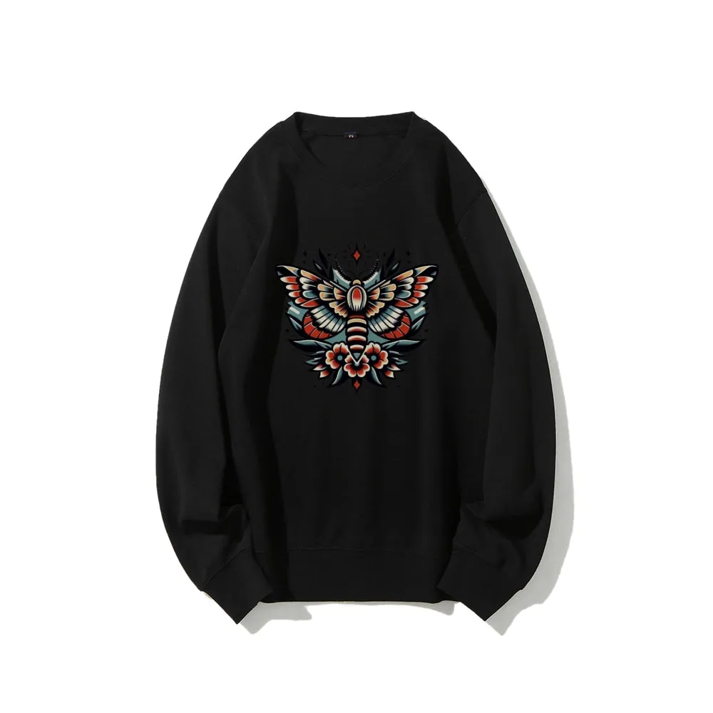 Women Flower Butterfly Graphic Sweatshirts