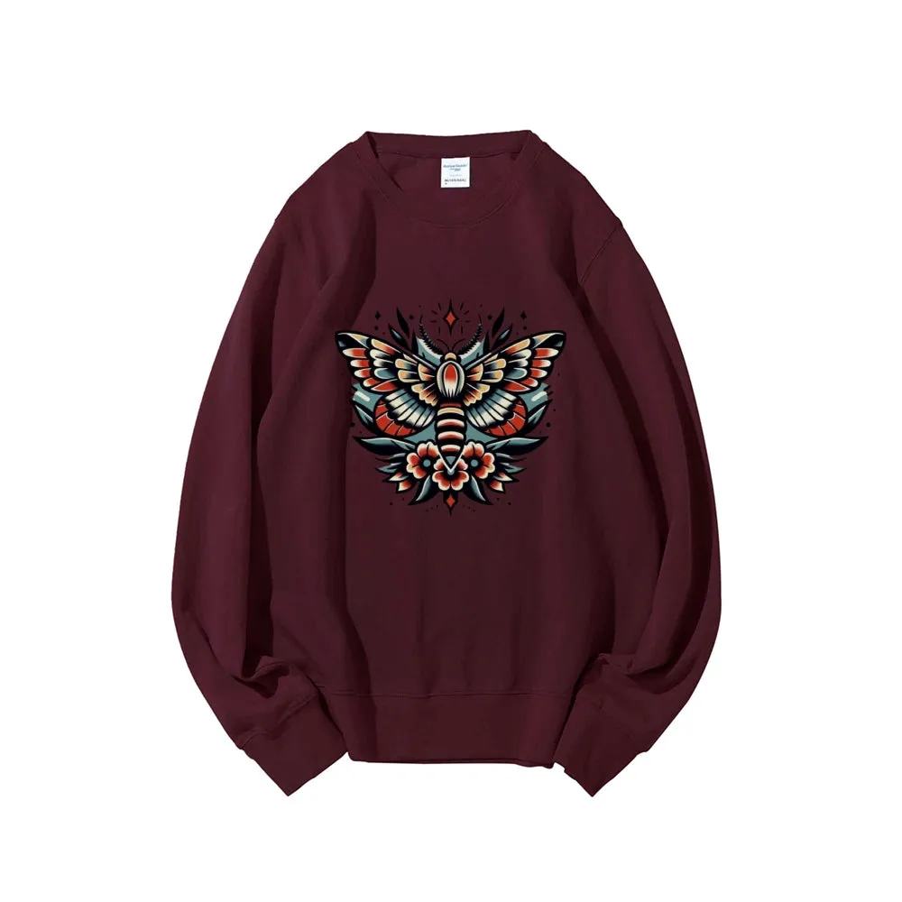 Women Flower Butterfly Graphic Sweatshirts