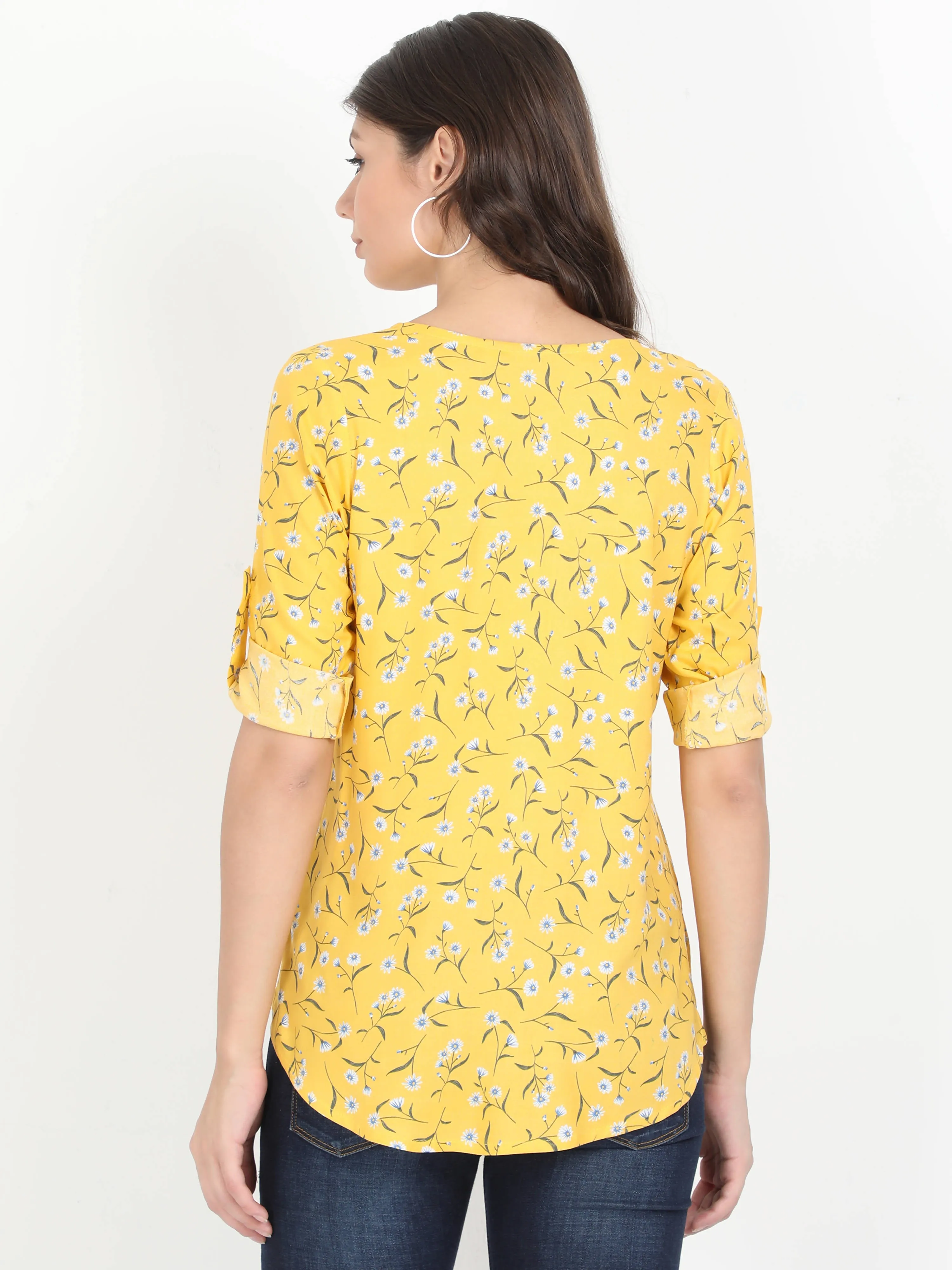 Women Yellow Casual Top