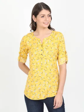 Women Yellow Casual Top