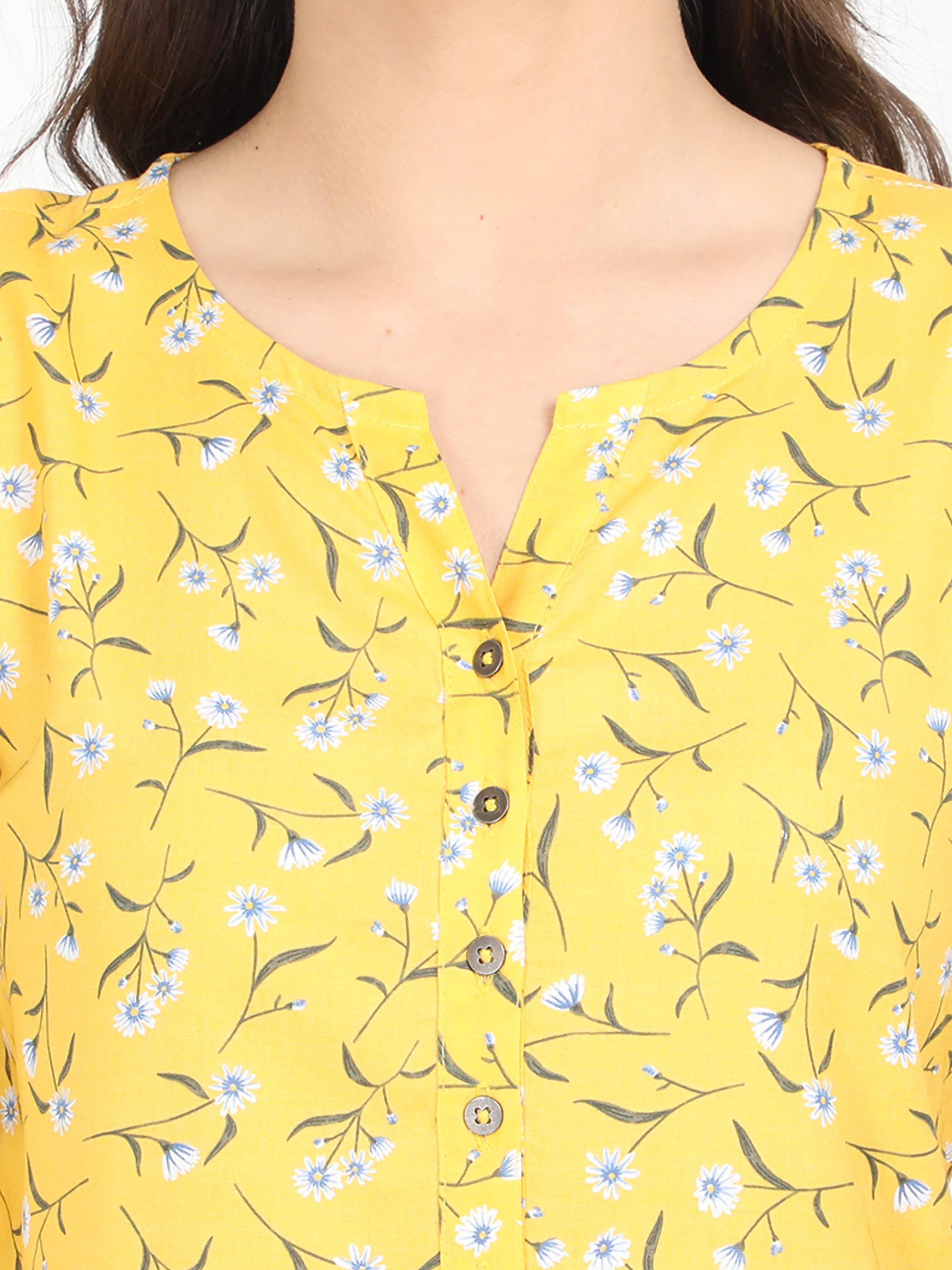 Women Yellow Casual Top